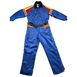 VTG TIMBER KING Medium Unisex Snow Ski Suit Hood 70s 80s Snowmachine Ski No Hood